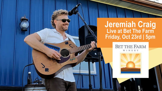 Jeremiah Craig brings his folk music to Bet the Farm Winery on Oct 23rd