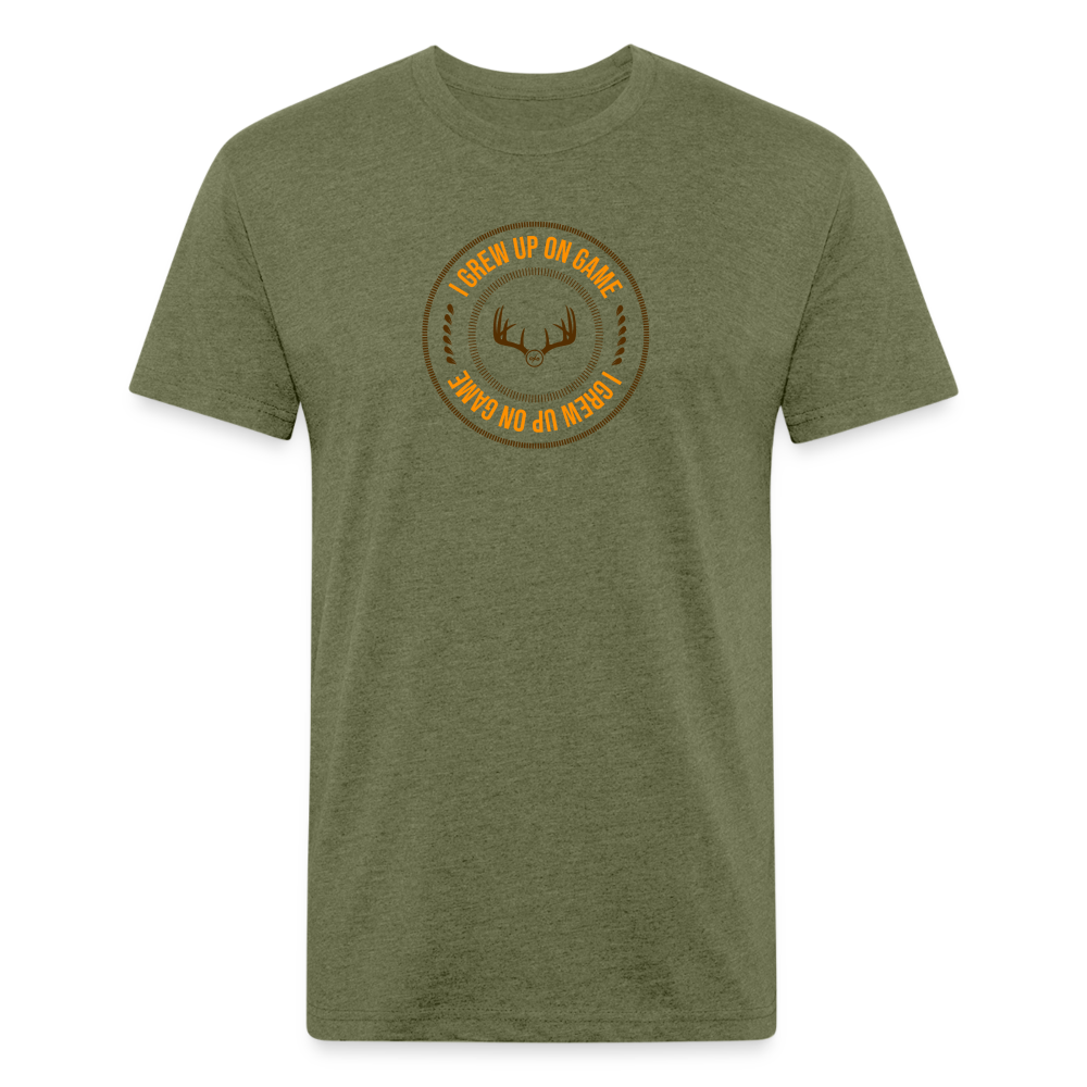 I Grew Up on Game T shirt - heather military green