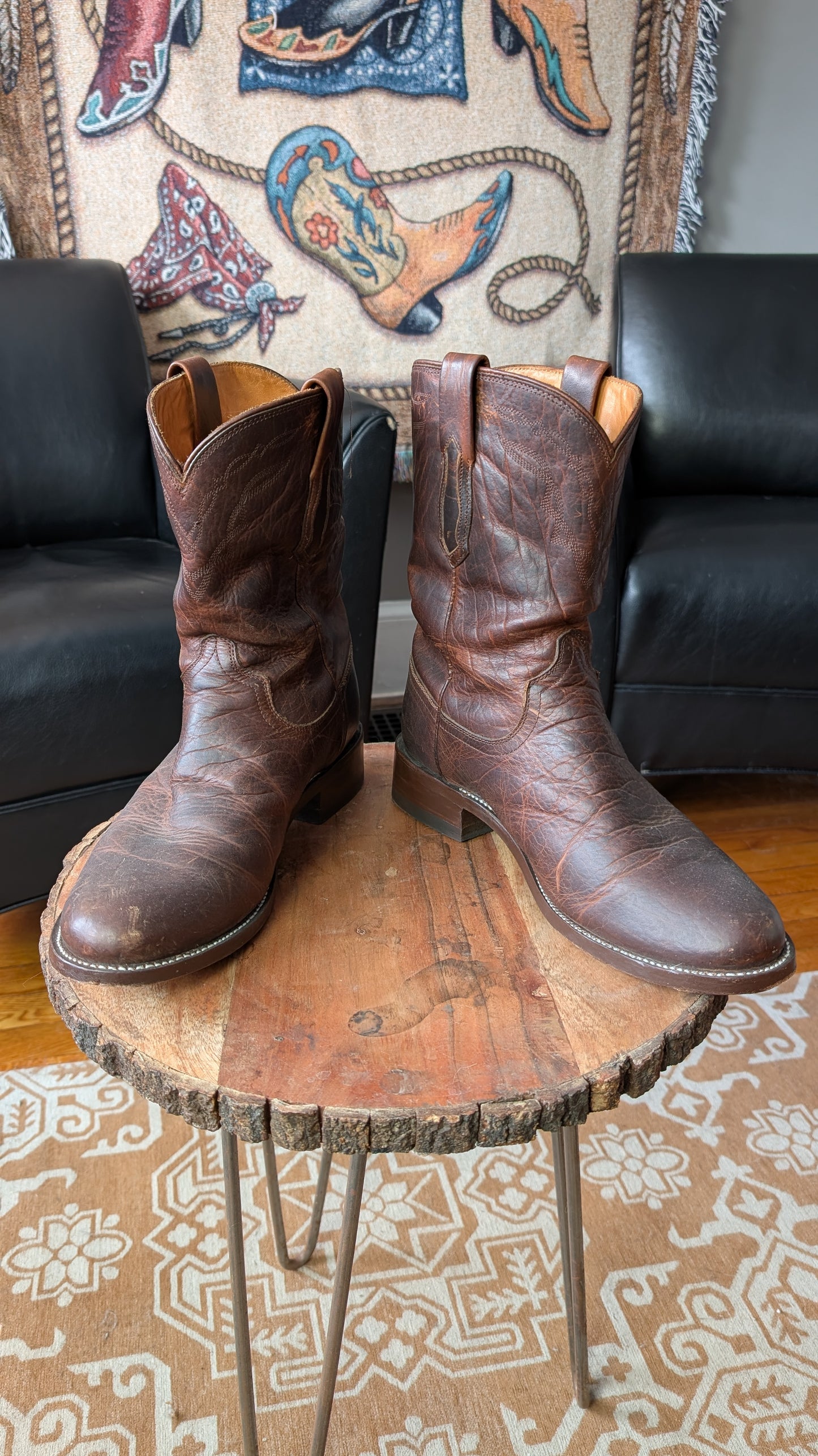Ariat Bench Made Clanton Bison Ropers Size 11D